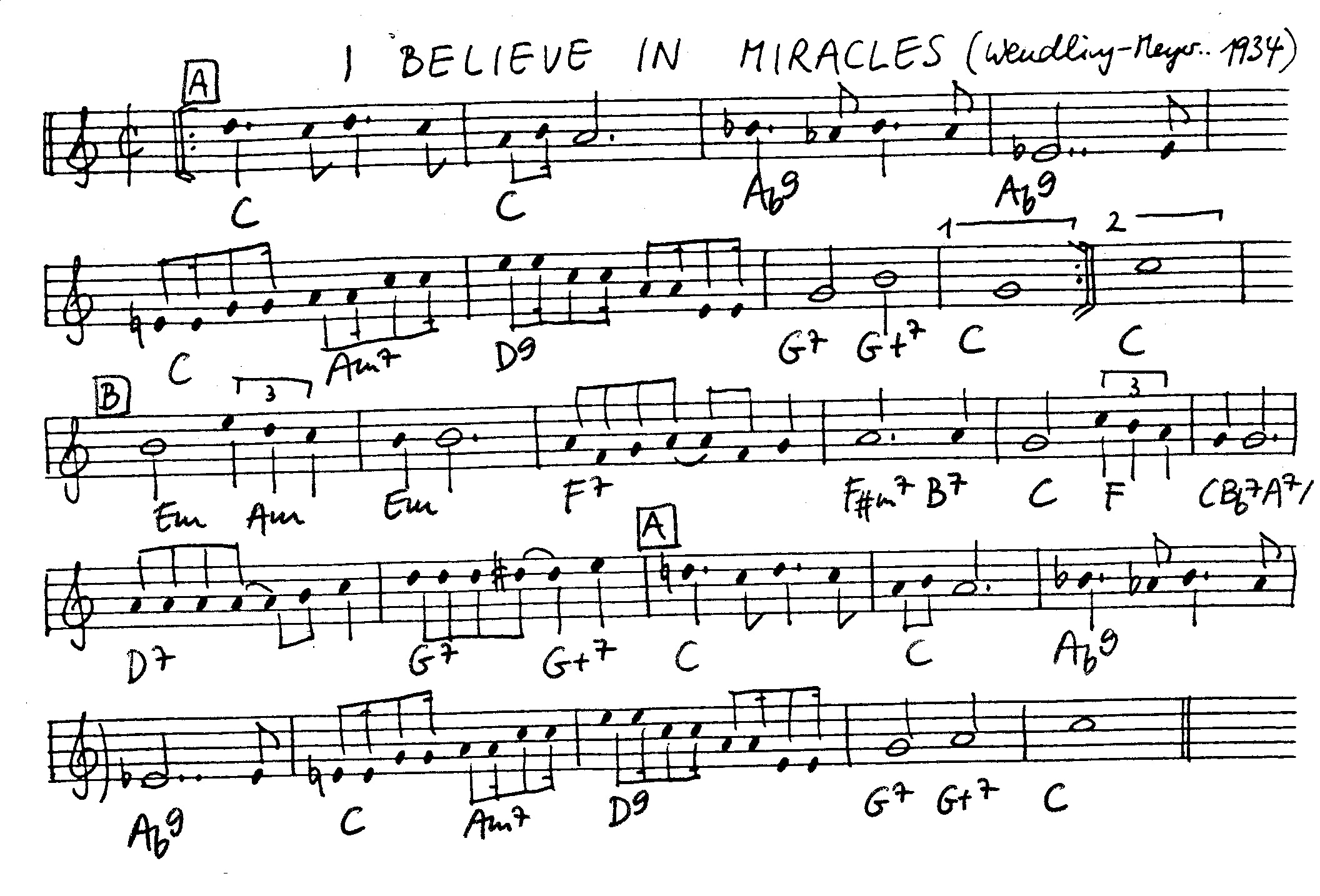 i believe in miracles leadsheet – book us for your next 20s or gatsby event